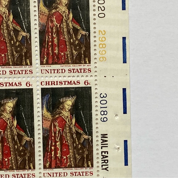 Christmas Stamp 1968 Van Eyck National Gallery of Art 6 Cent Sheet of 50 Mint - Picture 12 of 14